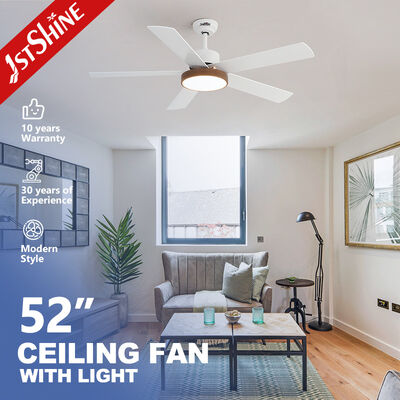 Bon prix Ventilateur de plafond LED intelligent Lumière Finition blanche 5 lame MDF Haute vitesse En ligne