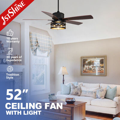 Bon prix Fan de plafond industrielle de style de 5 lames de forces de défense principale avec la lumière à télécommande En ligne