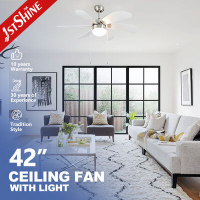 Bon prix Fan de plafond moderne de chaîne de traction de 42 de pouce 6 lames de forces de défense principale avec la lumière En ligne